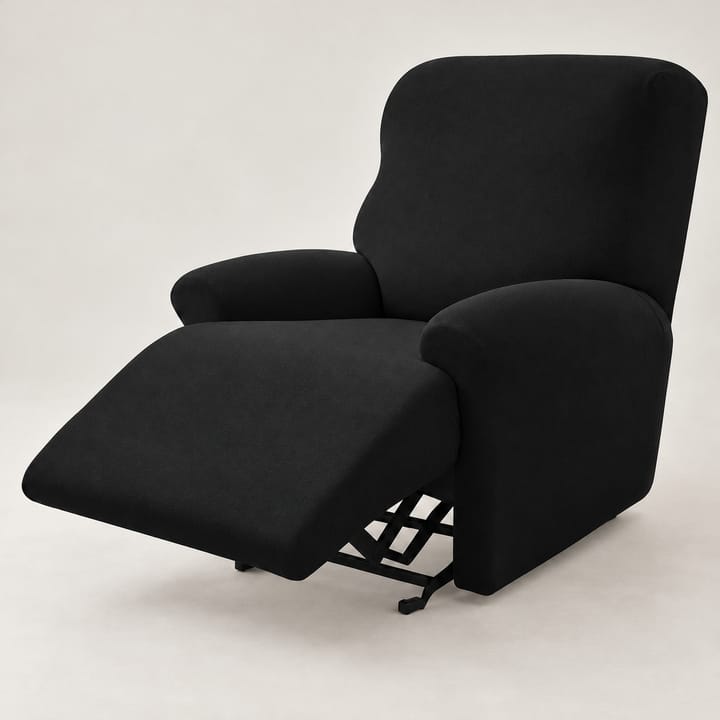 The Four Piece Stretch Recliner Cover Set, Black