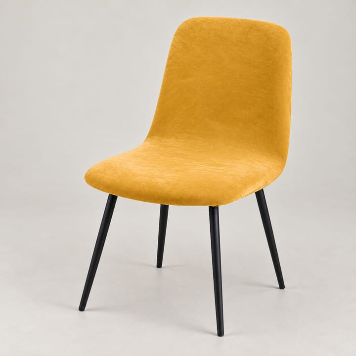The Velvet Jacquard Dining Chair Cover, Mustard yellow