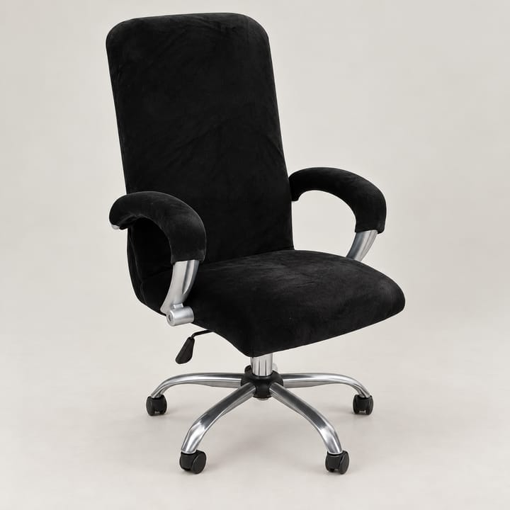 The Velvet Stretch Office Chair Slipcover, Black
