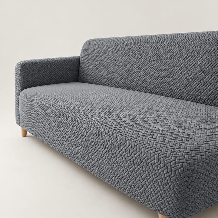 The Basketweave Stretch Sectional Sofa Cover, Dark gray