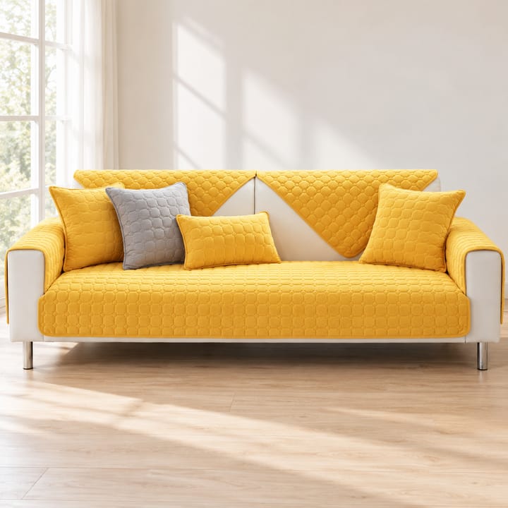 The Quilted Corduroy Plush Sectional Sofa Cover
