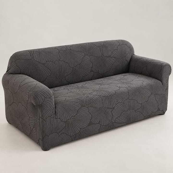 The Leaf Jacquard Stretch Sofa Cover, Charcoal