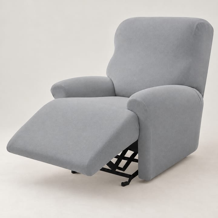 The Four Piece Stretch Recliner Cover Set, Light gray