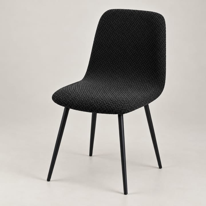 The Velvet Jacquard Dining Chair Cover, Black