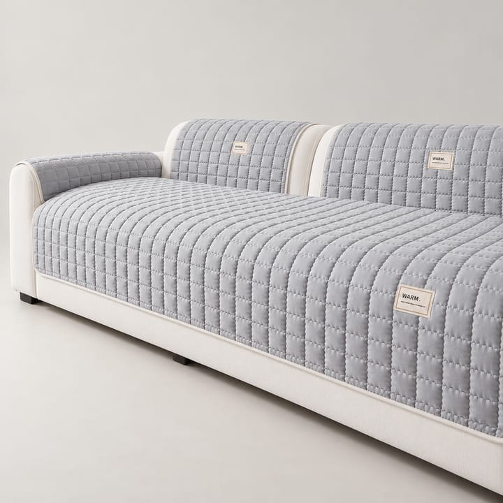 The Soft Quilted Couch Cover, Light Gray