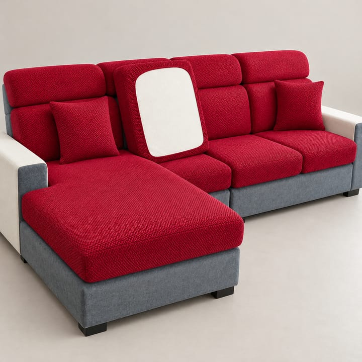 The Twill Jacquard Cushion Cover, Red