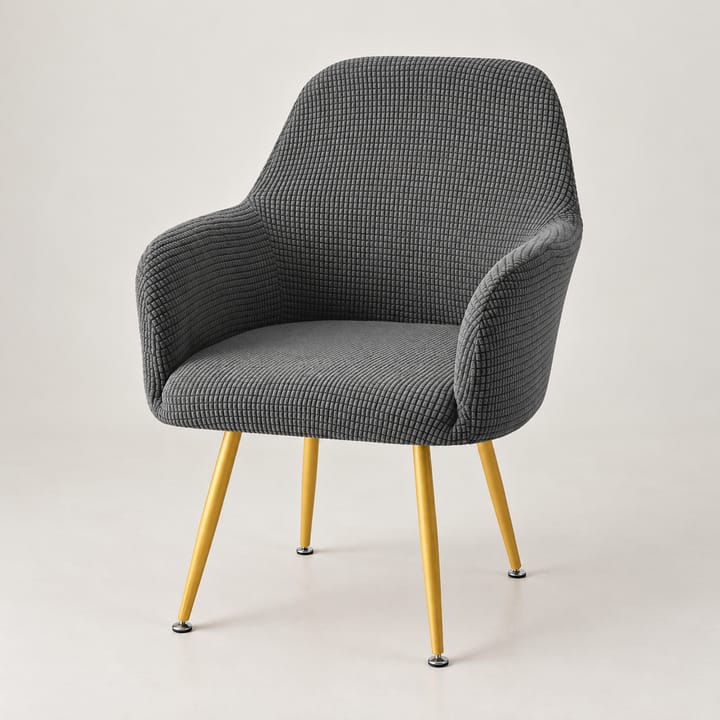 The Fleece Knit Stretch Chair Cover, Dark gray