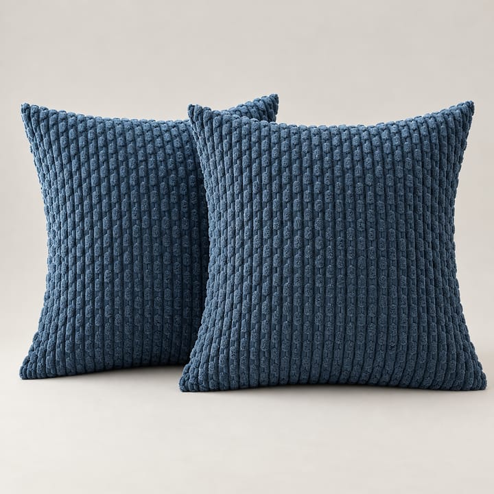 The Ribbed Corduroy Pillow Cover, Blue
