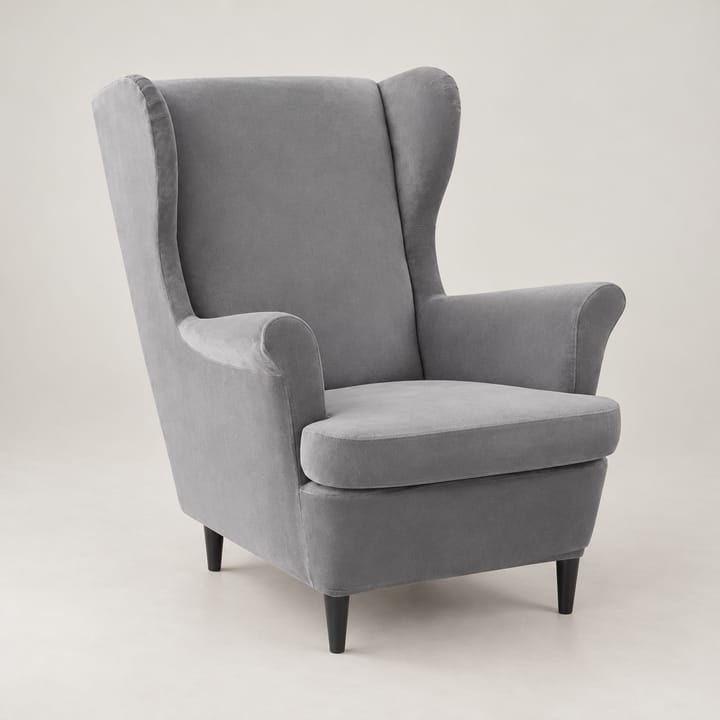The Wingback Velvet Slipcover Set, Light gray