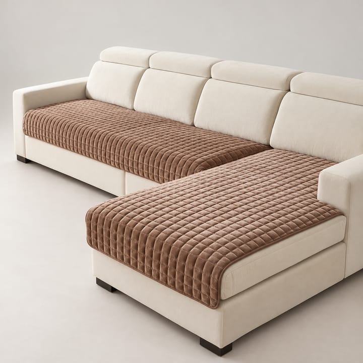 The Quilted Plush Velvet Seat Cover, Coffee