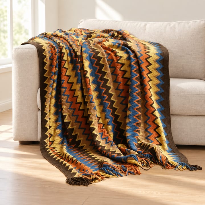 The Bohemian Jacquard Knit Throw Blanket