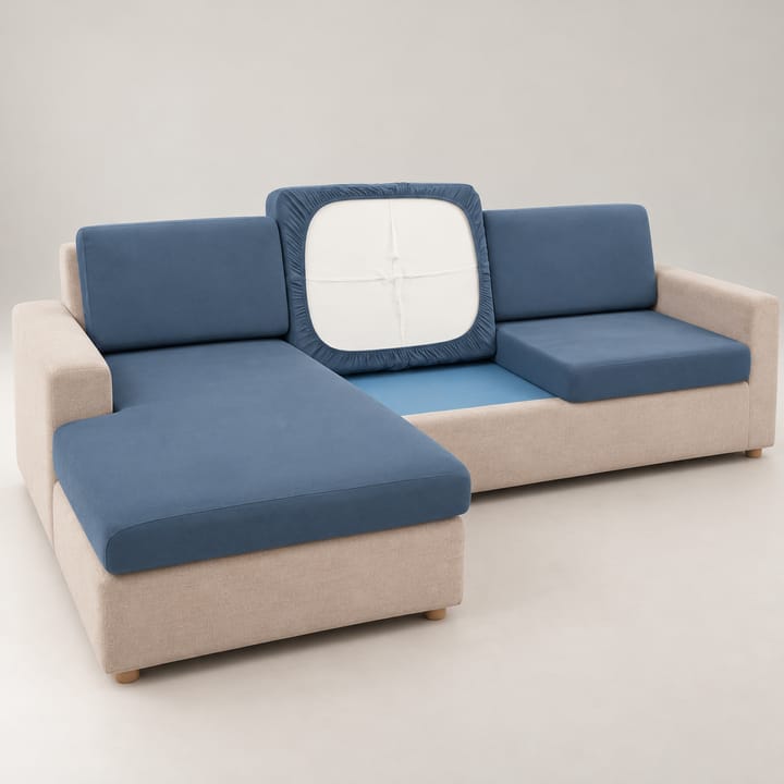 The Smooth Stretch Cushion Cover, Slate Blue