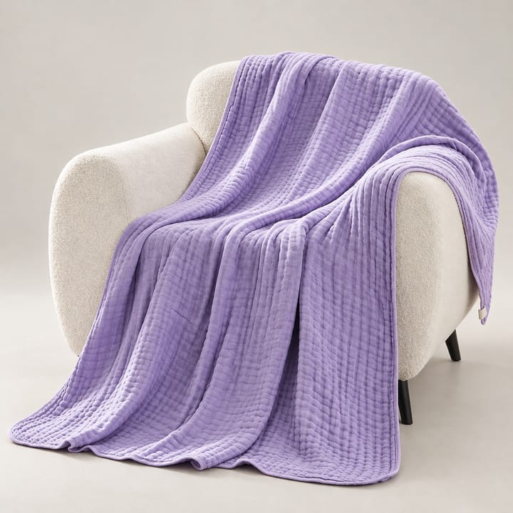 The Cotton Muslin Throw, Lavender