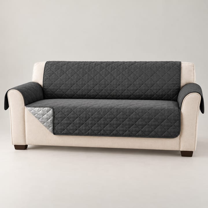 The Quilted Waterproof Pet Couch Cover, Dark gray