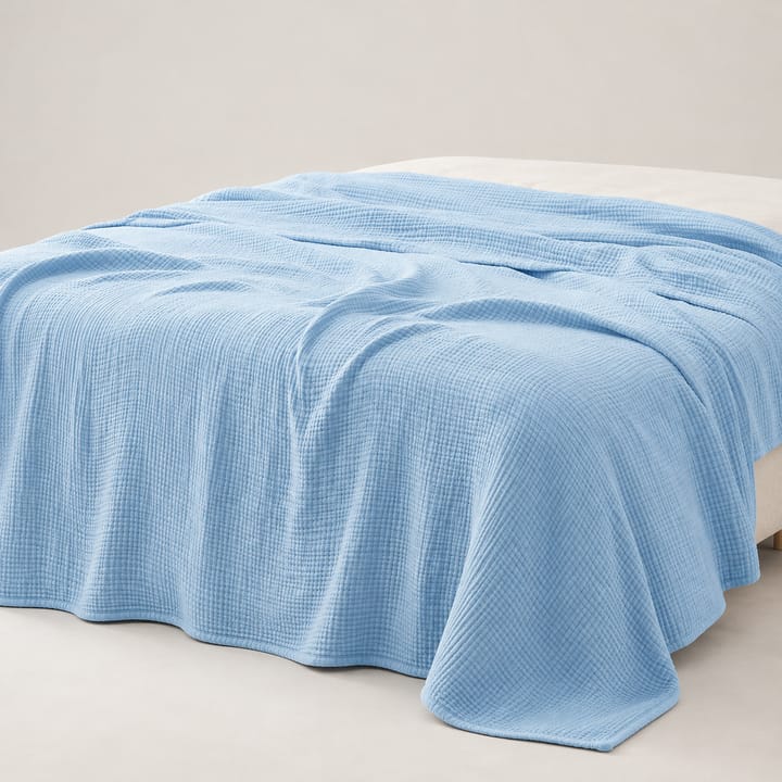The Cotton Muslin Throw, Sky Blue