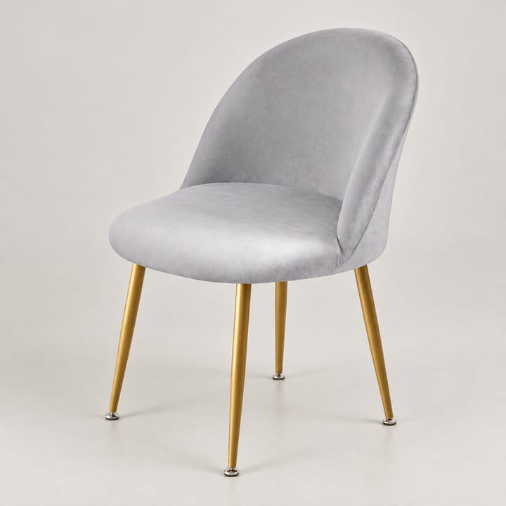 The Velvet Curve Dining Chair Cover, Light gray