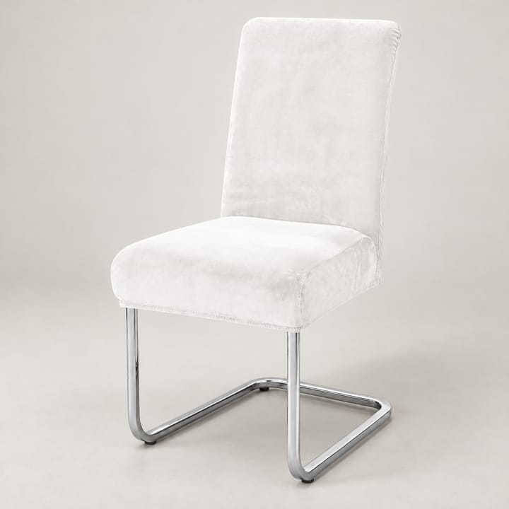 The Stretch Velvet Dining Chair Cover, White milk