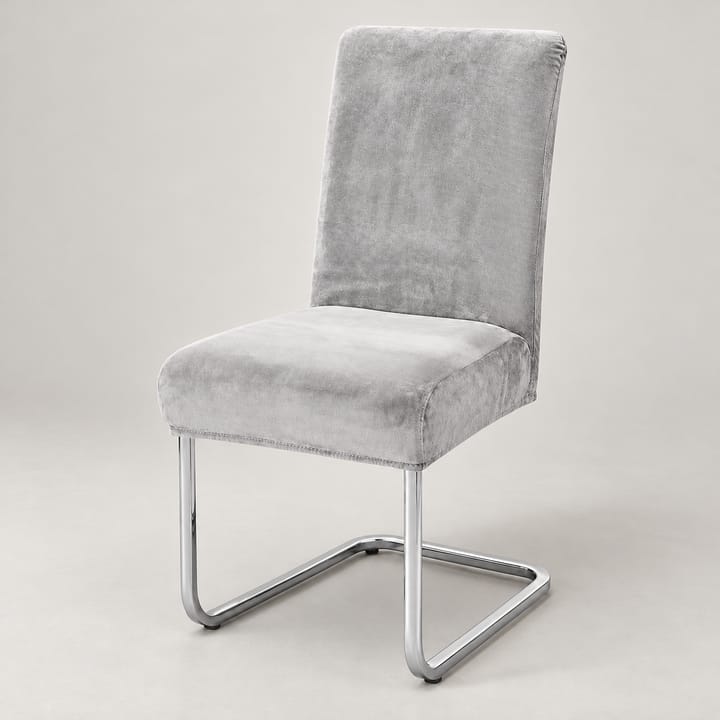 The Stretch Velvet Dining Chair Cover, Light gray