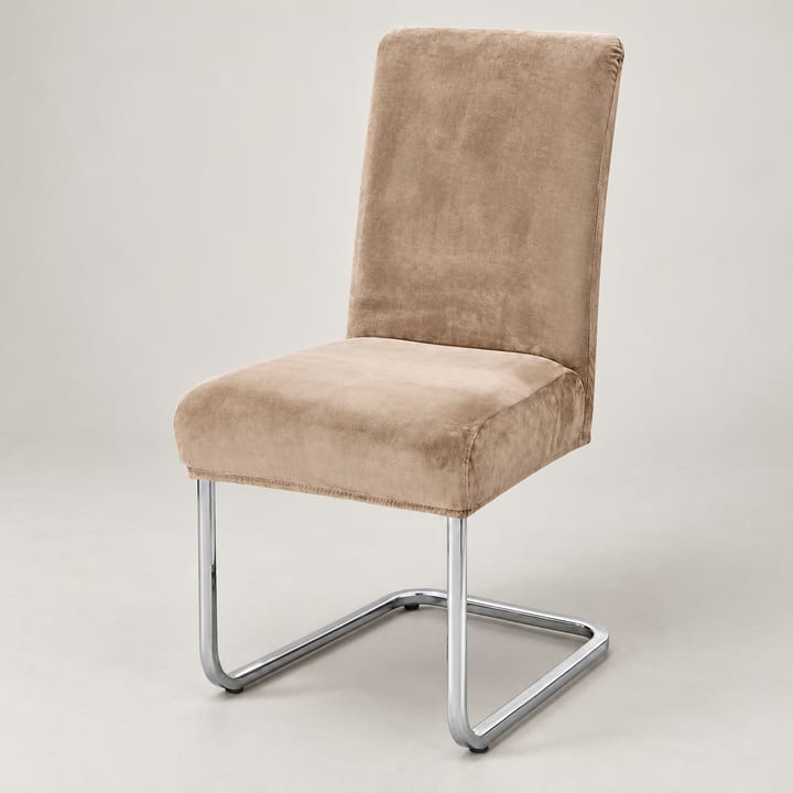 The Stretch Velvet Dining Chair Cover, Camel