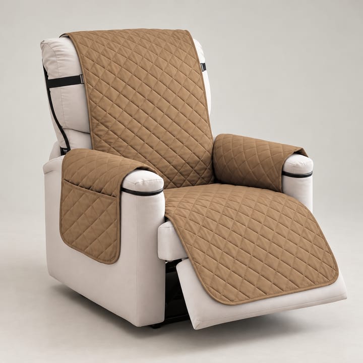 The Quilted Diamond Recliner Cover, Taupe brown