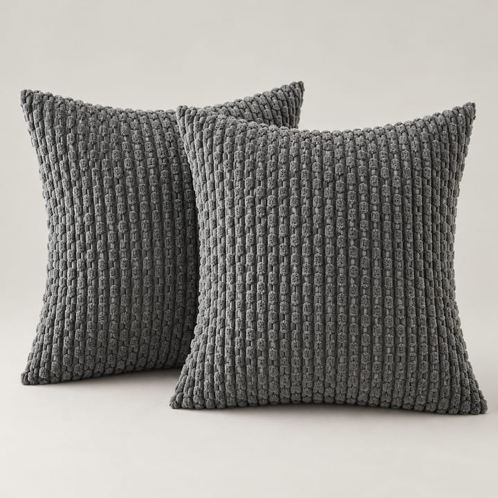 The Ribbed Corduroy Pillow Cover, Dark gray