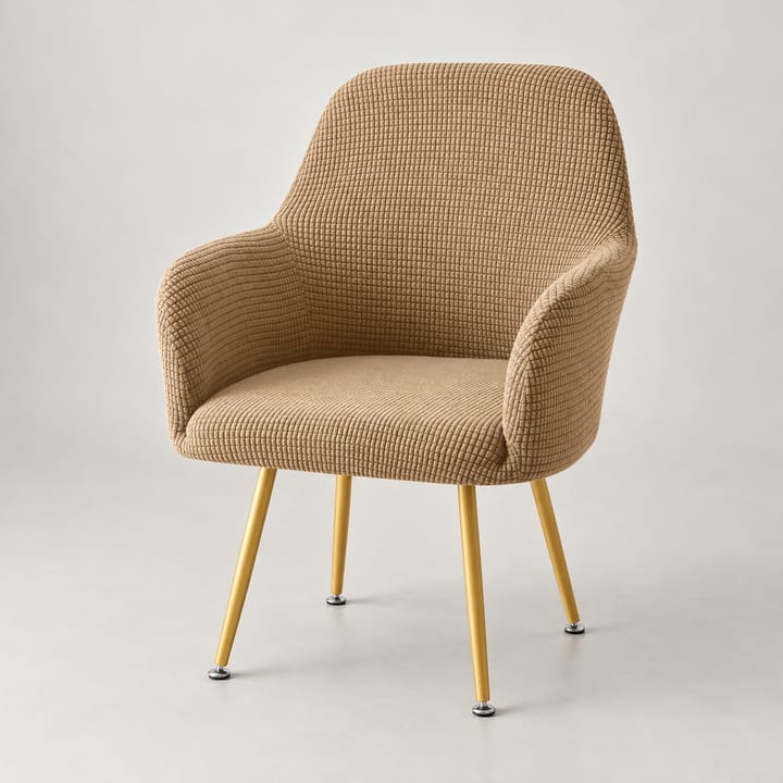 The Fleece Knit Stretch Chair Cover, Tan