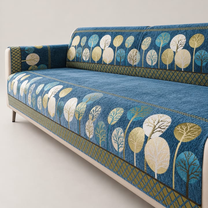 The Tree Jacquard Chenille Seat Cover, Blue