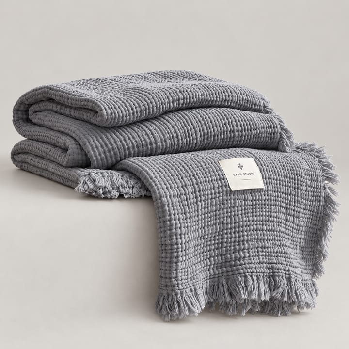 The Fringed Gauze Throw, Slate