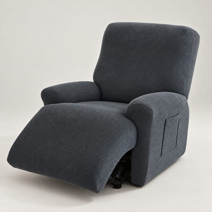 The Ribbed Stretch Recliner Cover, Beige