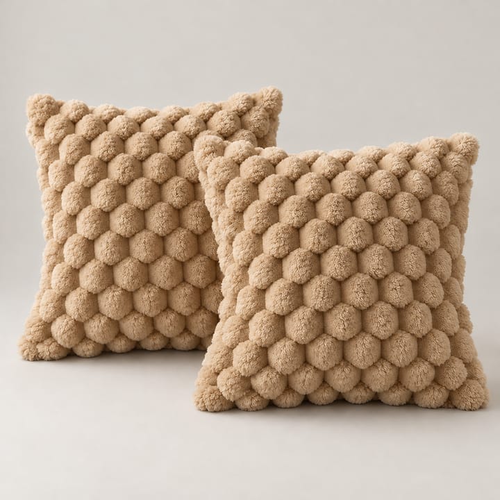 The 3D Bubble Plush Pillow Cover, Khaki