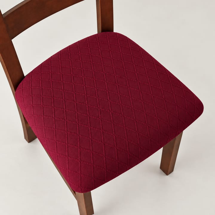 The Quilted Diamond Dining Chair Seat Cover, Wine red