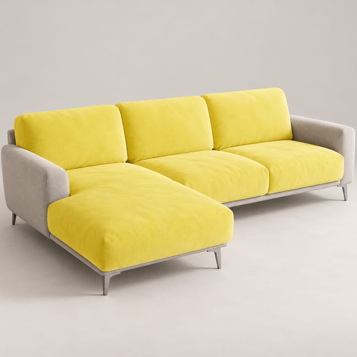 The Stretch Velvet Sectional Sofa Cover, Yellow