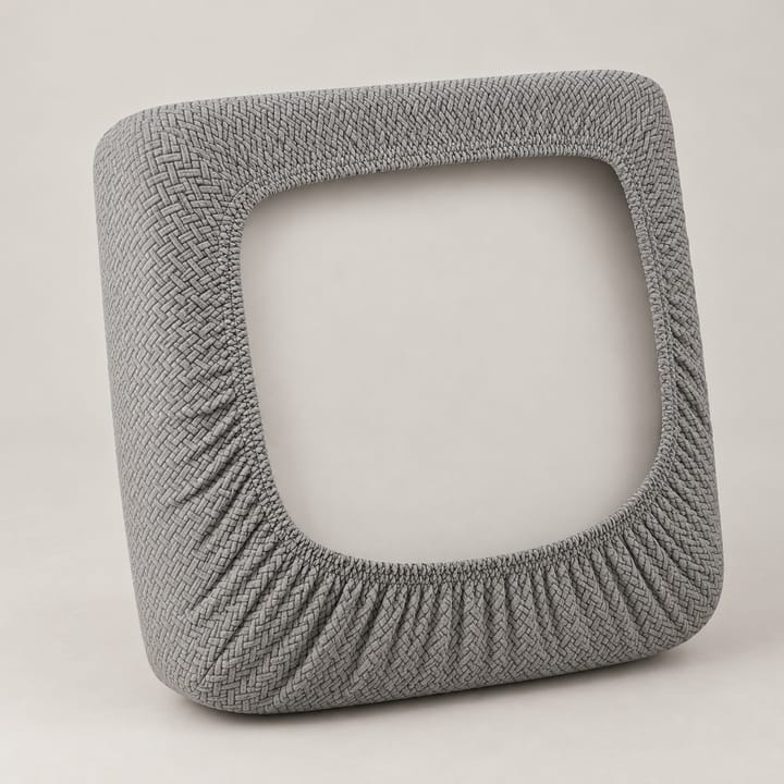 The Basketweave Jacquard Cushion Cover, Light Gray