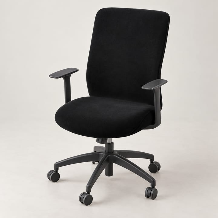 The Plush Velvet Office Chair Cover, Black