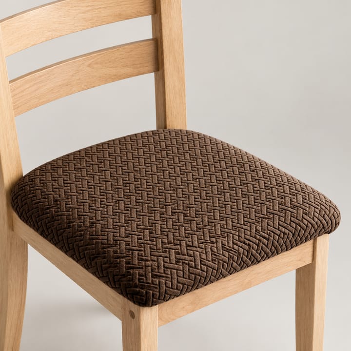 The Chevron Stretch Dining Seat Cover, Dark brown