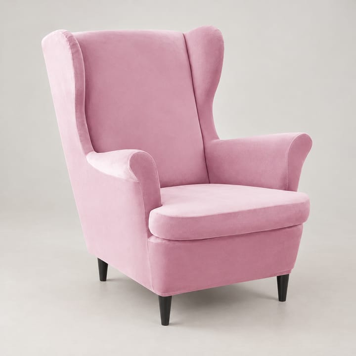 The Wingback Velvet Slipcover Set, Pink