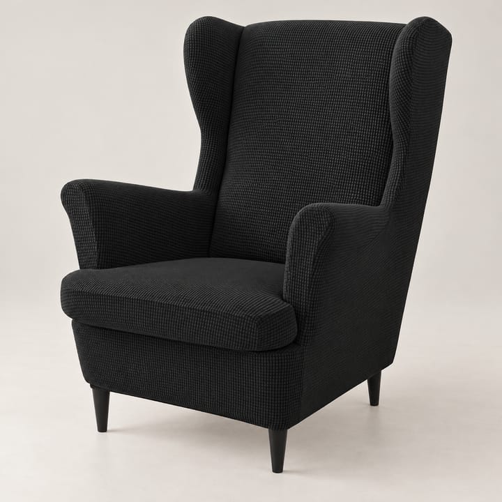 The Wingback Chair and Ottoman Cover Set, Black