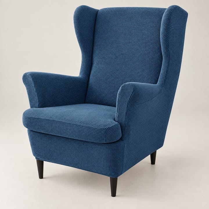 The Wingback Chair and Ottoman Cover Set, Dark blue