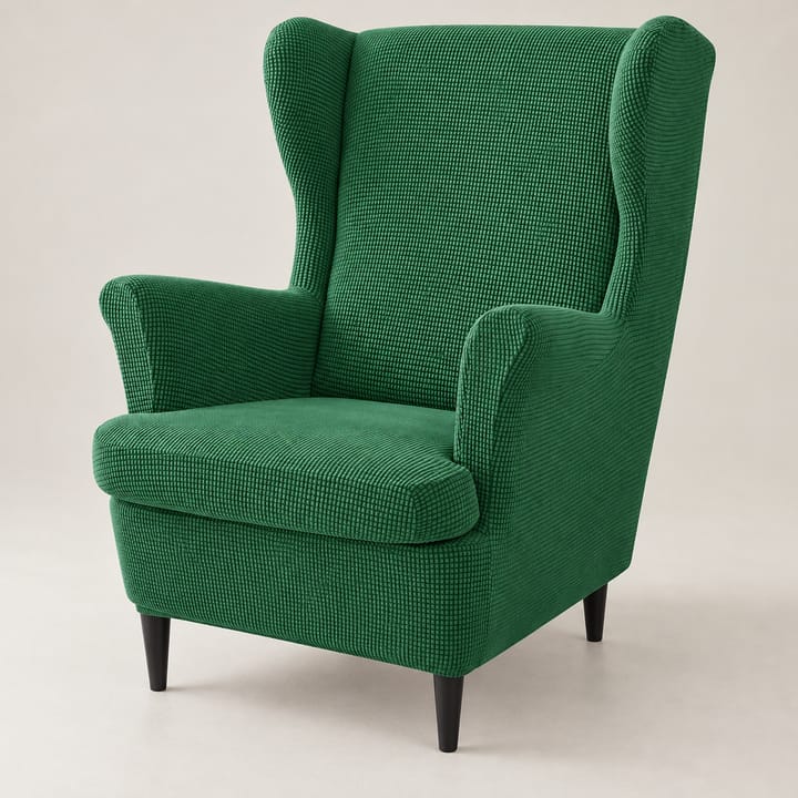The Wingback Chair and Ottoman Cover Set, Dark green