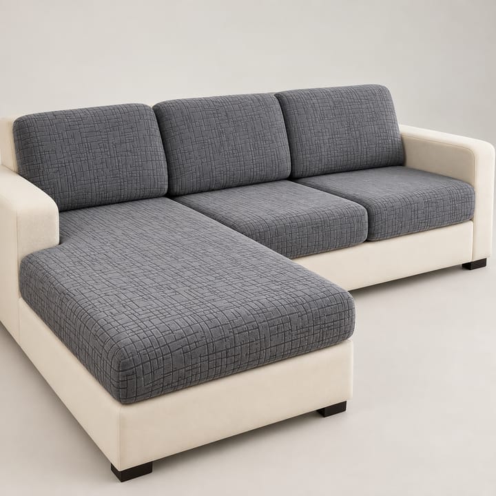 The Jacquard Stretch Sectional Cushion Cover, Dark gray