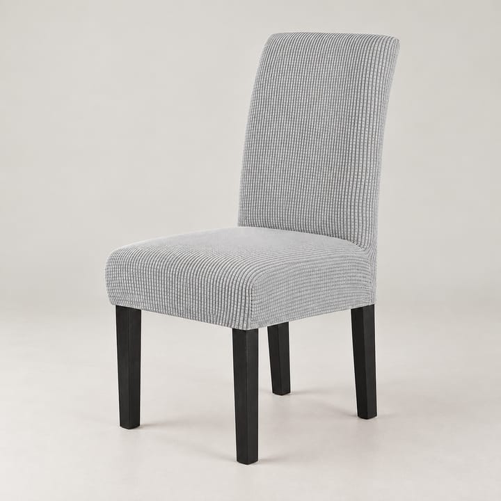 The Checked Jacquard Stretch Dining Chair Cover, Light gray