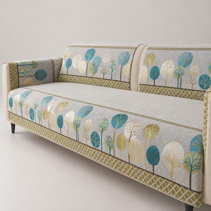 The Tree Jacquard Chenille Seat Cover, Light gray