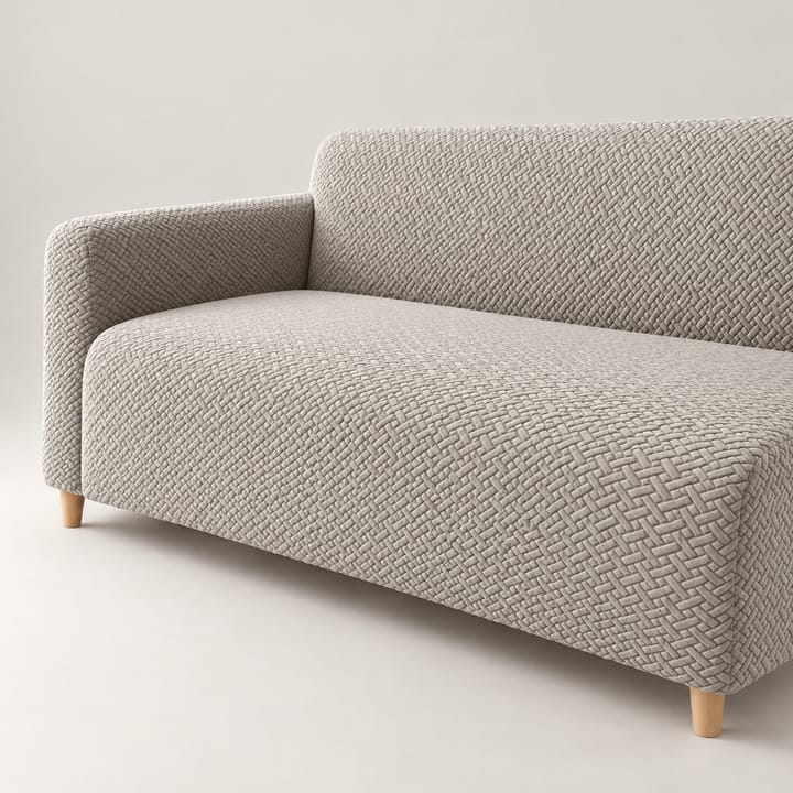 The Basketweave Stretch Sectional Sofa Cover, Khaki