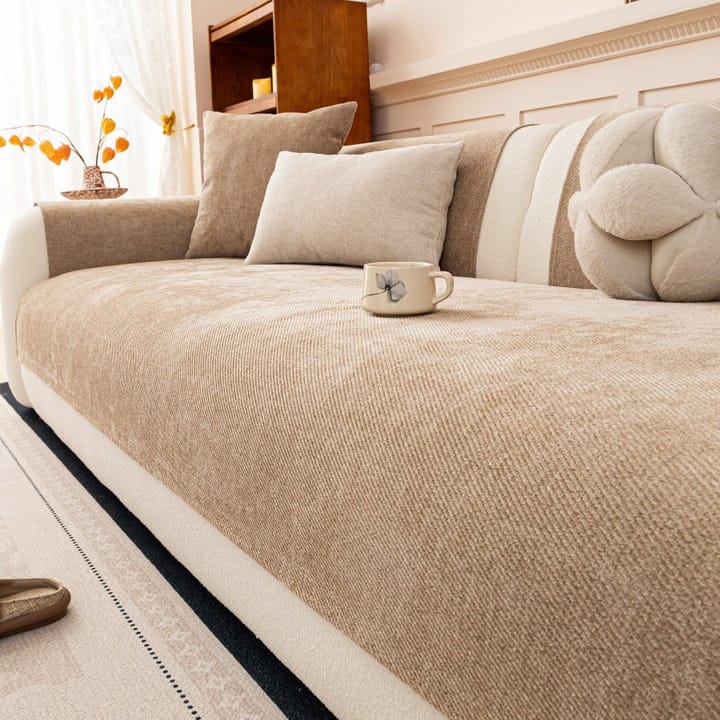 The Twill Chenille Couch Cover, Sand