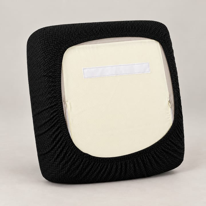 The Basketweave Jacquard Cushion Cover, Black