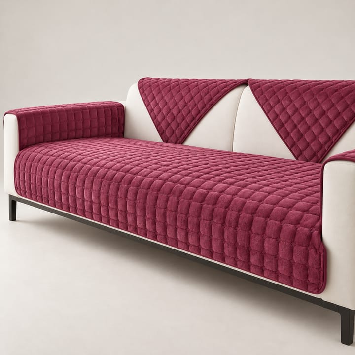 The Quilted Plush Velvet Seat Cover, Wine