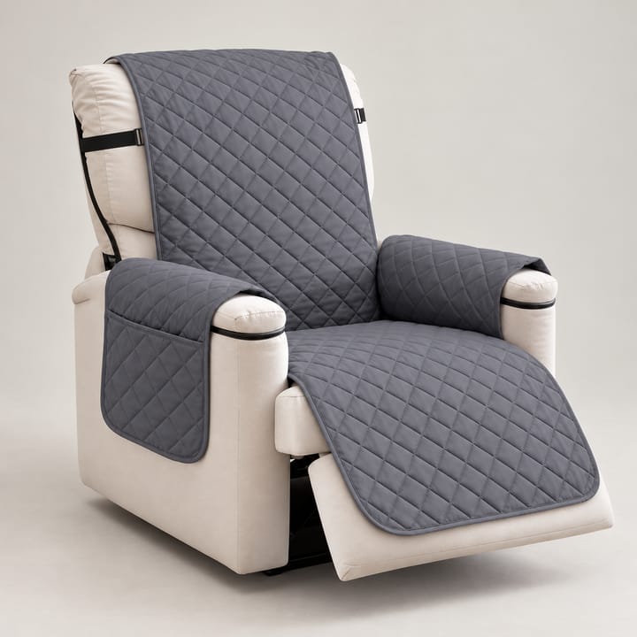 The Quilted Diamond Recliner Cover, Dark gray plus size