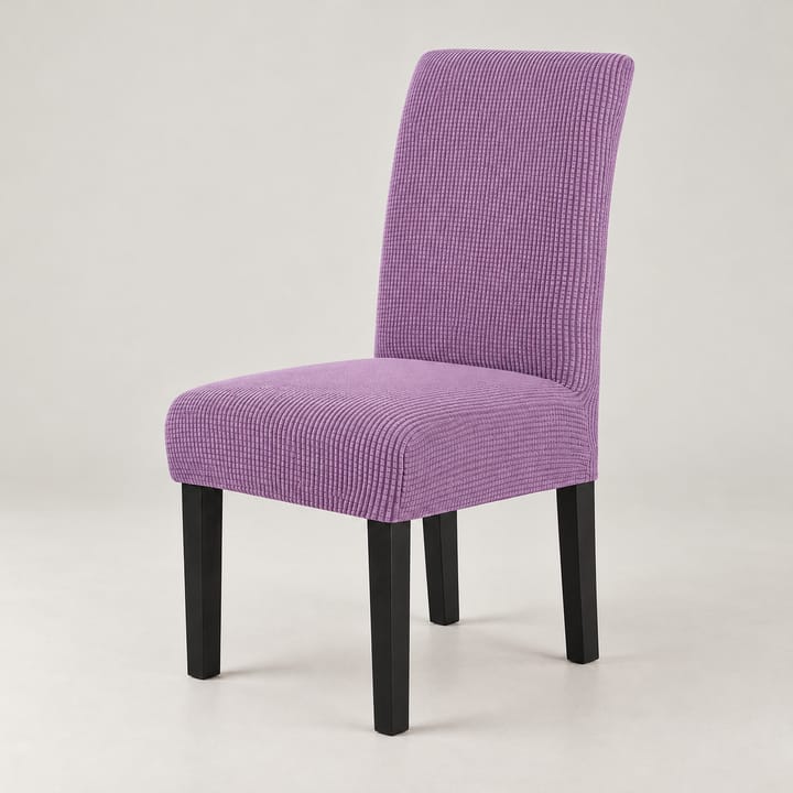 The Checked Jacquard Stretch Dining Chair Cover, Light purple