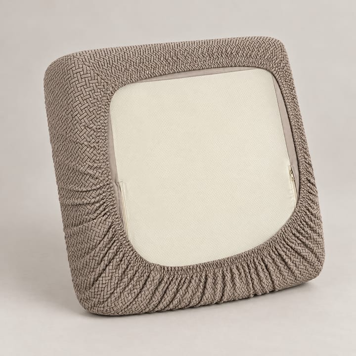 The Basketweave Jacquard Cushion Cover, Taupe