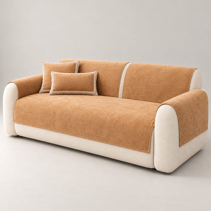 The Twill Chenille Couch Cover, Caramel